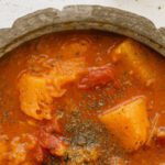 Goulash - Vegetable Stew in Brown Ceramic Bowl