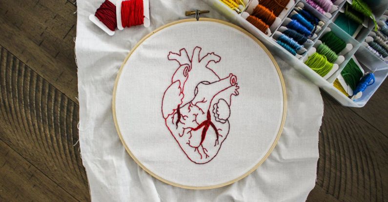 Traditional Crafts - Heart Design Of Handmade Embroidery