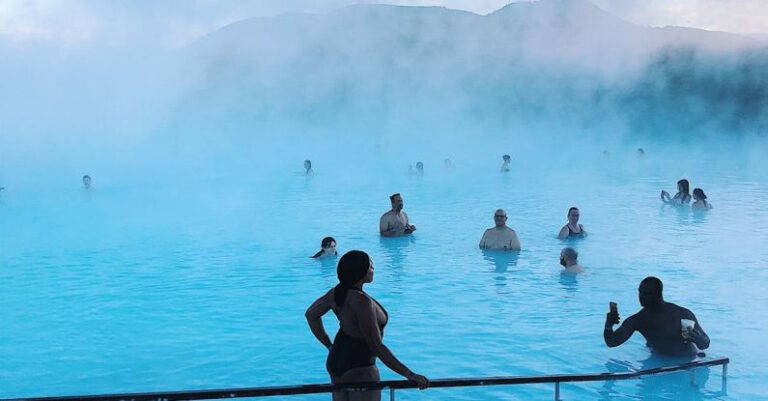 Thermal Spa - People Bathing in Thermal Pools of Blue Lagoon in Iceland