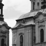 Prague Card - A black and white photo of a church